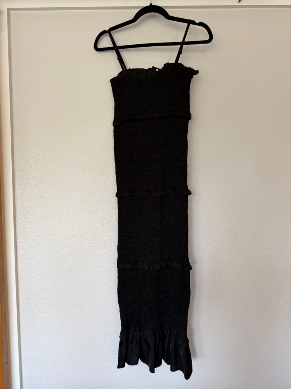 Black Smocked Mabel Midi Dress (great for maternity)